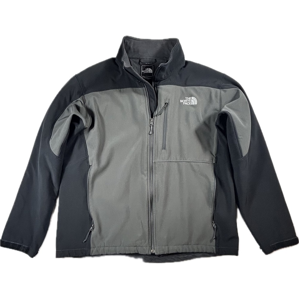 The North Face Apex Bionic Softshell Jacket Mens Grey Black Full Zip Coat L